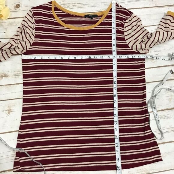Tart Stitch Fix Knit Striped‎ Top Shirt Size large burgandy gold - Picture 4 of 10